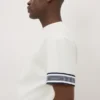 White Smart Stripe Arm Co Ord T-Shirt