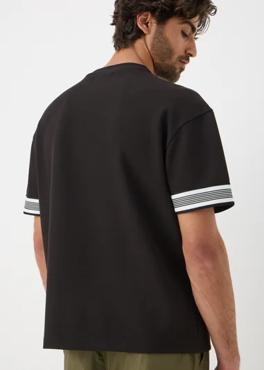 Black Smart Stripe Arm Co Ord T-Shirt